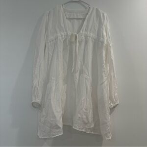 White Long-Sleeve Mini Dress